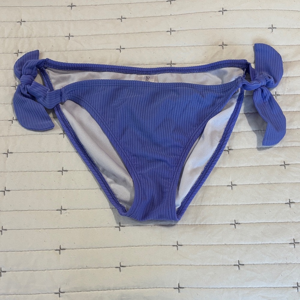 Salt + Cove Lavender Ribbed Tie-Side Bikini Bottoms